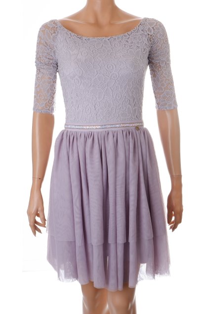 Šaty s.Moriss šedé s krajkou vel. S - M