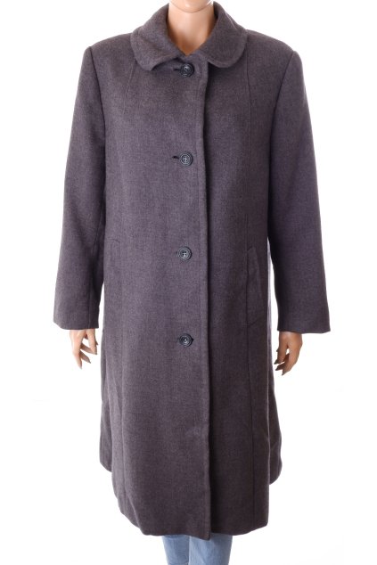 Kabát šedý dlouhý zateplený vel. L - XL