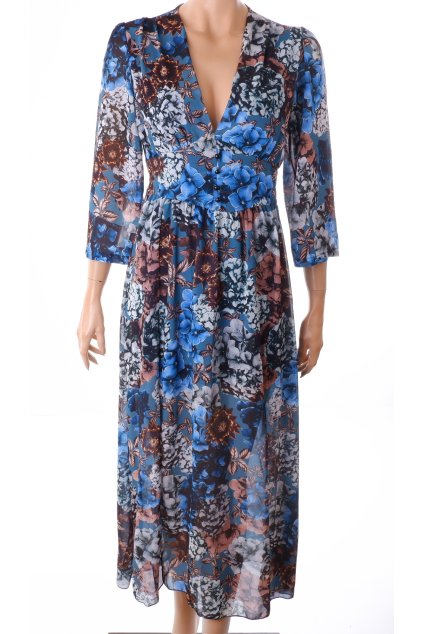 Šaty New Collection tyrkysové květované vel. S - M
