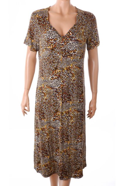 Šaty hnědé zvířecí vzor vel. L - XL