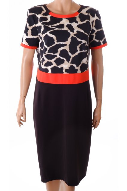 Šaty Kate černé horní část zvířecí vzor vel. L