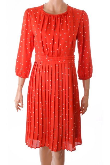 Šaty Reserved oranžovo červené s puntíky vel. S - M