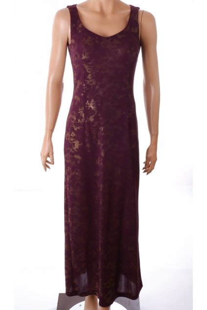 Šaty fialové dlouhé tenké se zlatými odlesky vel. S / 38