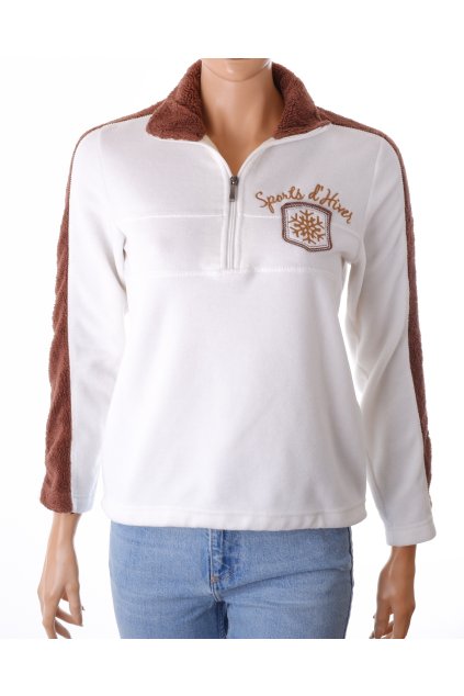 Mikina flísová FilliCampagnolo bílá s hnědým kožíškem vel S/M