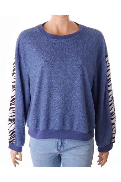 Mikina modrá se zvířecím vzorem na rukávech vel. XL