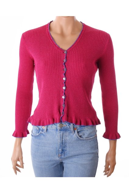 Svetr fialovo růžový s volánkem vel. S