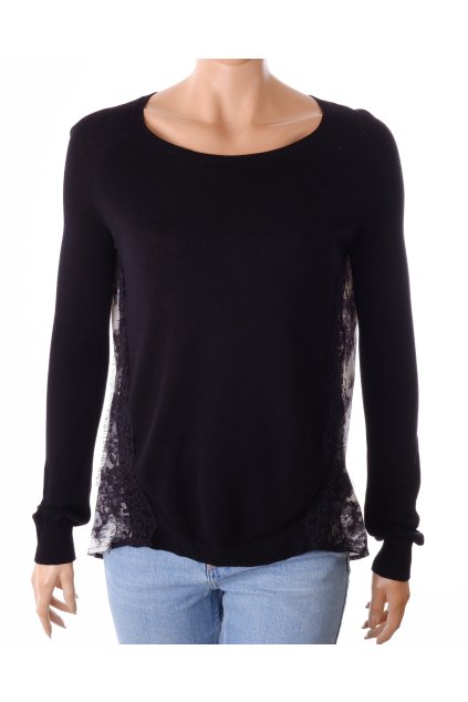 Svetr tričko Oasis černý s květovanými zády vel. XS