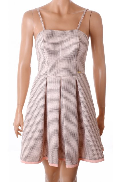 Šaty Parisse růžové se vzorkem a kapsami vel. XS