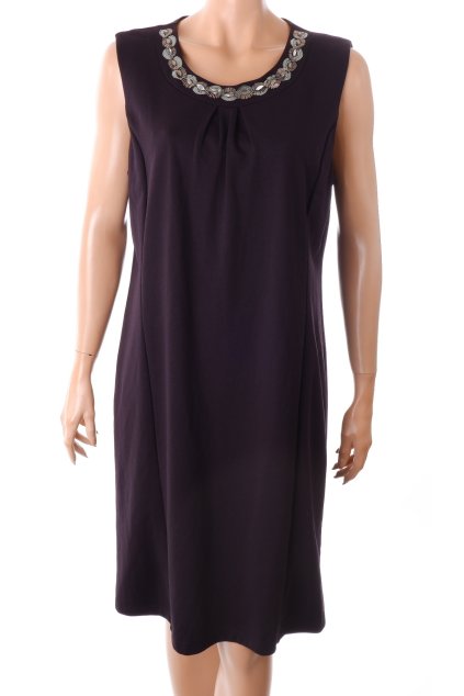 Šaty černé s korálky u krku vel. L