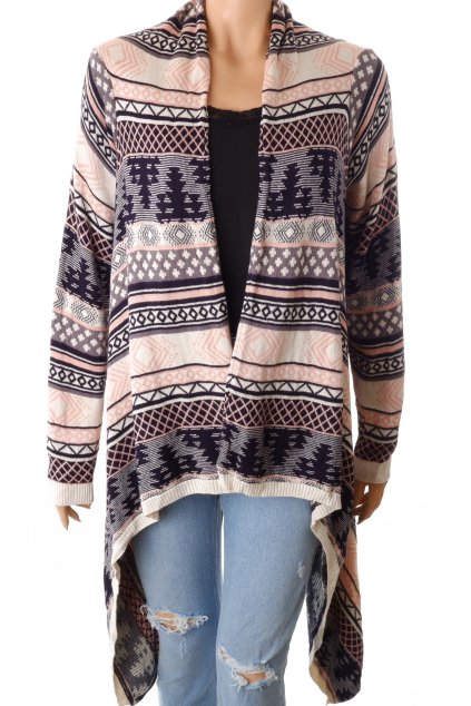 Kardigan Tom Tailor Denim modro růžovo bílý vzor vel. L - XL
