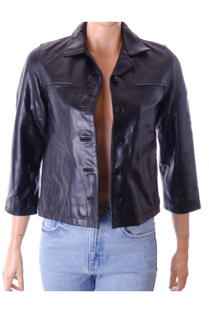 Bunda Gap pravá kůže černá vel. XS