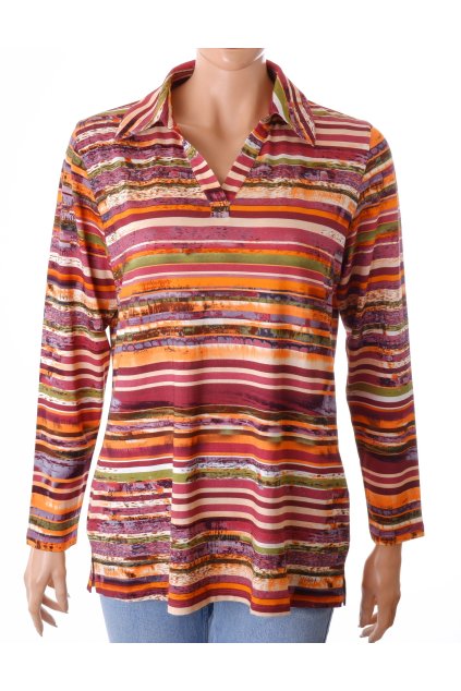 Tričko San Setto proužkované barevné s límečkem vel. L - XL