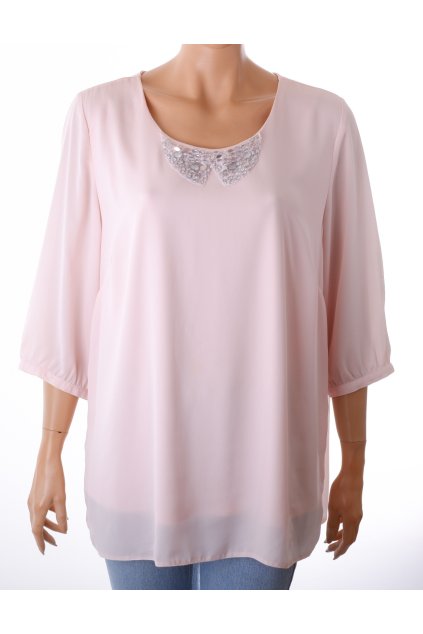 Halenka C&A růžová s kamínky vel. 44 / 46 / L - XL