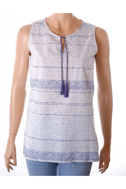 Halenka Jean Pascale bílé s modrým vzorem vel. S