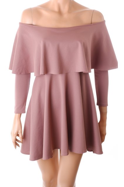 Šaty Wassyl hnědé s volánkem vel. XS vada