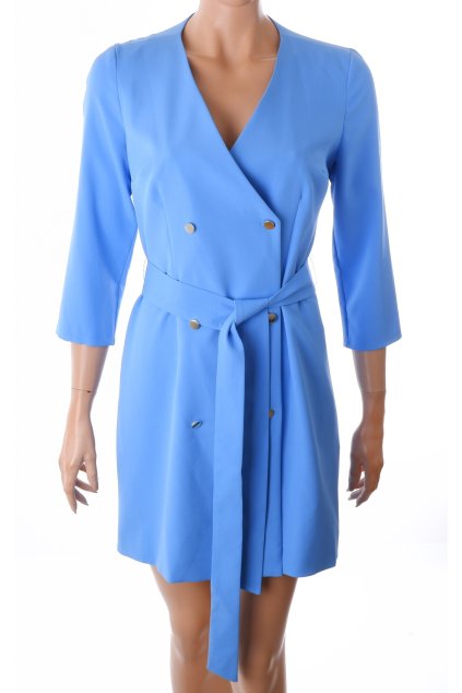 Šaty Mohito modré na knoflíčky vel. 38 / S