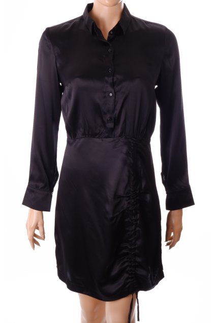 Šaty Mohito černé dole s řasením NOVÉ S VISAČKOU na boku zip vel. S / 36