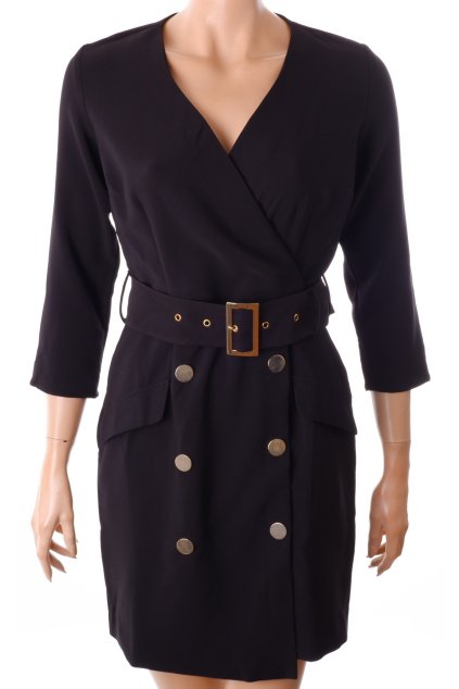 Šaty Mohito černé se zlatými knoflíky NOVÉ S VISAČKOU vel. 36 / S