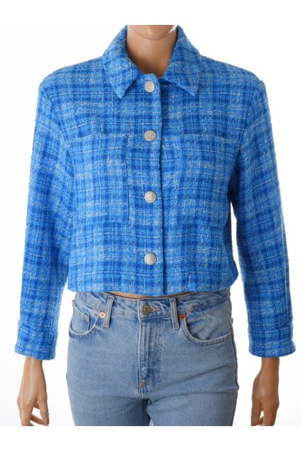 Bunda Zara modrý kabátek krátký vel. M