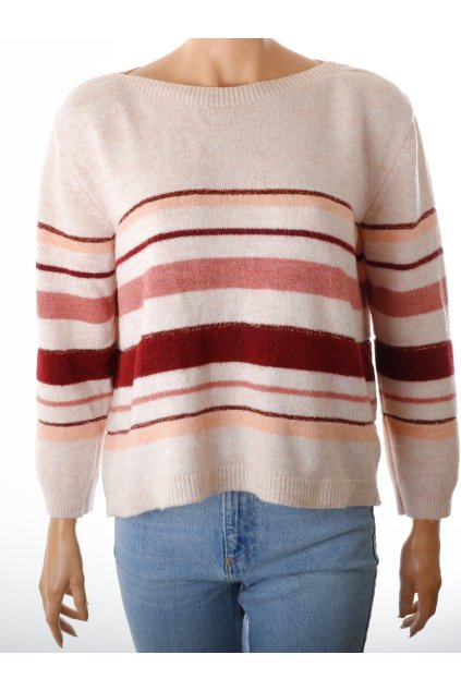 Svetr Peacock světle růžový s pruhy vel. L