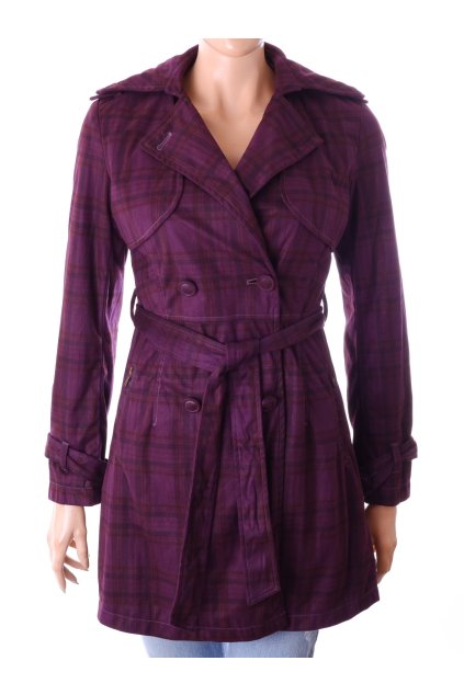 Kabát fialový karo lehký vel. S