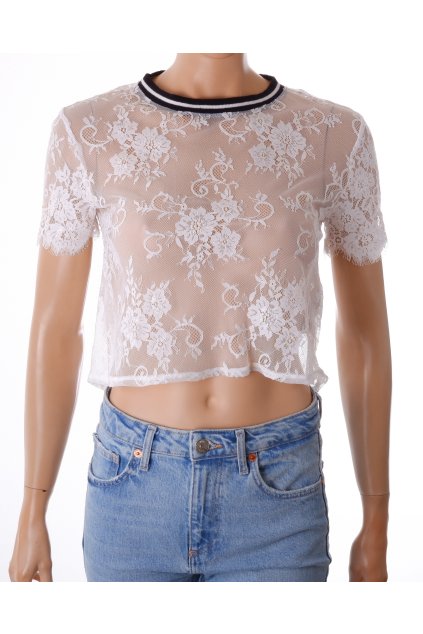 Tričko H&M krajkové bílé vel. XS VADA