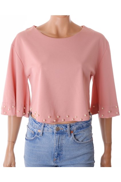 Halenka růžová s perličkami tričko vel. S
