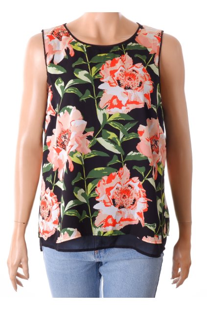 Halenka H&M černá s barevnými květy vel. M - L / 46