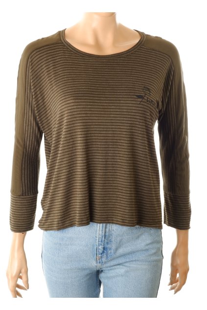 Tričko Mango zelené khaki proužkované vel. S