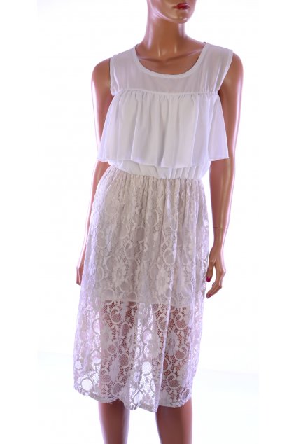 Šaty krajkové světlé vel. M