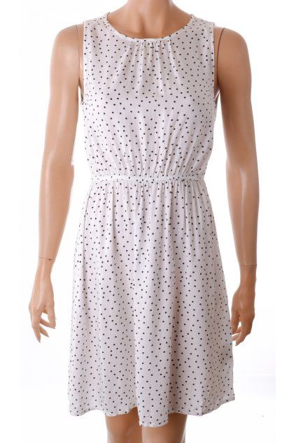 Šaty Tessentials bílé s černými puntíky vel. M