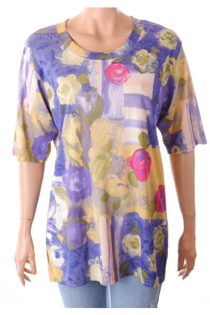 Tričko barevné žebrované tunika vel. L