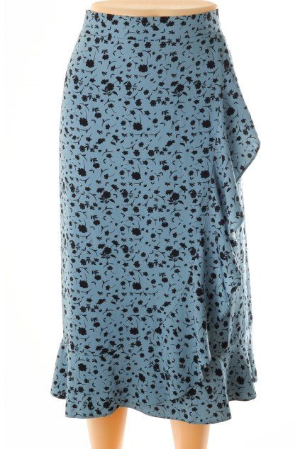 Sukně Dunnes modrá s černým kvítím vel. 48 / XL