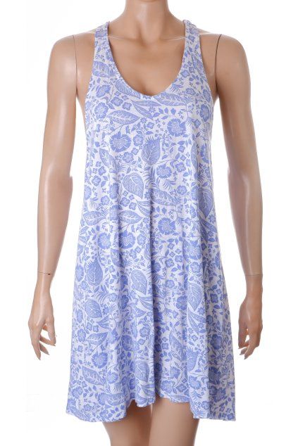 Šaty H&M Basic bílé s modrým kvítím vel. S