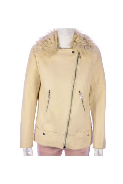 Bunda krémová přechodní H&M 50% vlna vel. 36 / S