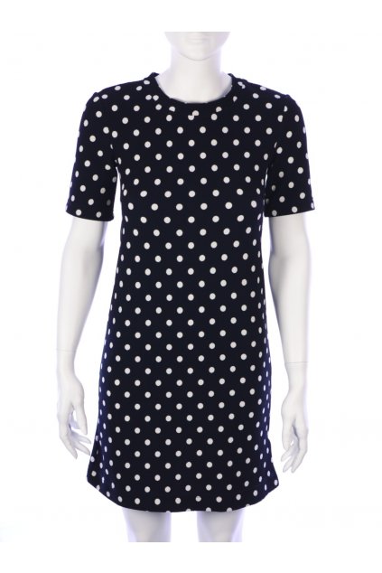 Šaty H&M tmavě modré s puntíky vel. 36 / S