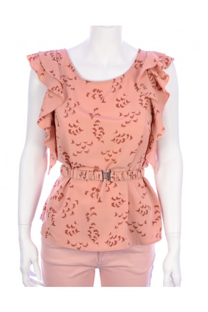 Halenka H&M tělová s volánky a opaskem vel 34/XS
