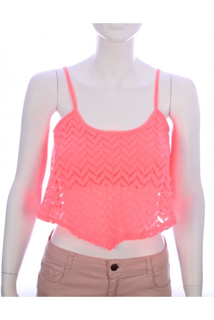 Tričko Bershka vel S/M fosforově pastelově oranžová