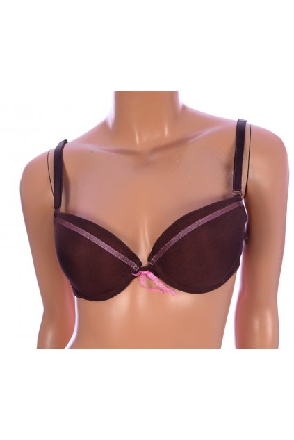 Podprsenka hnědá růžový detail Hingmeiling vel. 70 A - B