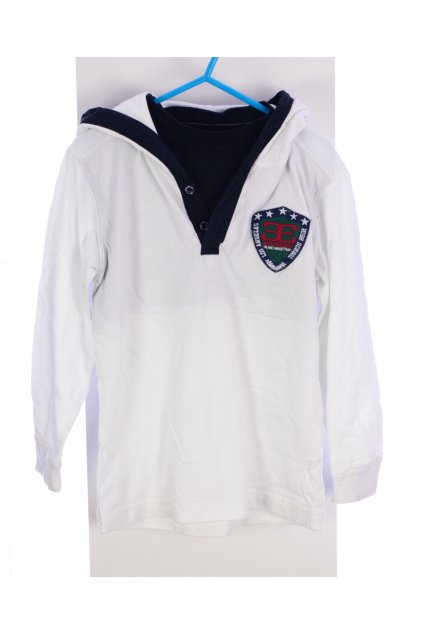 Triko tenká mikina Garment 5-6/116 bílá s kapucí