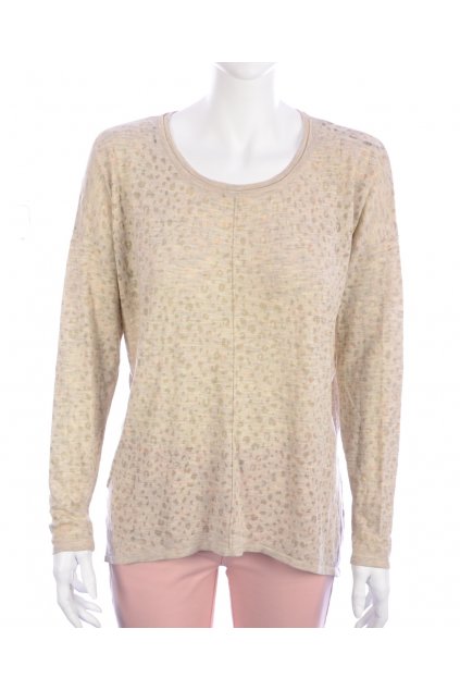 Svetr letní oversize béžový zvířecí vzor H&M vel. M
