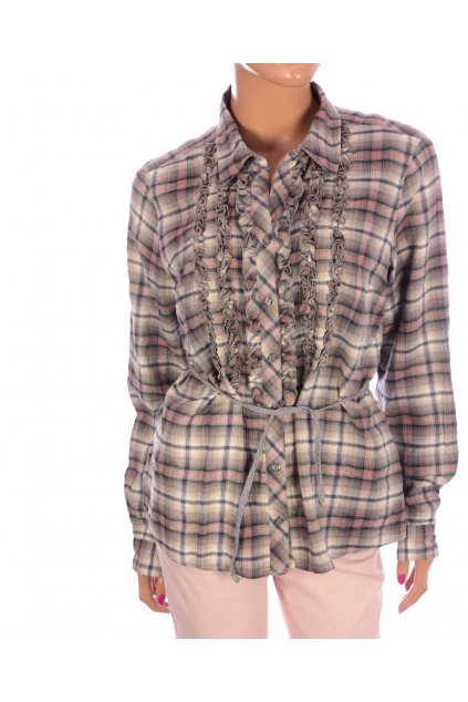 Halenka C&A vel L hnědá-karovaná