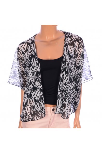 Kardigan přehoz H&M vel. S látkový bílo-černý vzor