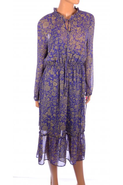 Šaty George NOVÉ S VISAČKOU fialove vzorované vel. M / uk 14