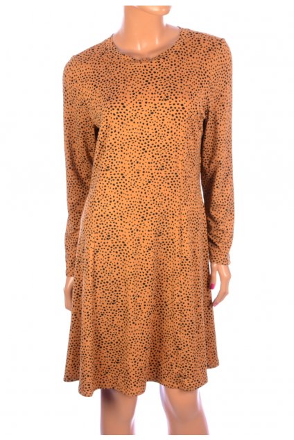 Šaty George NOVÉ S VISAČKOU oranžové s puntíky vel. S / uk 6