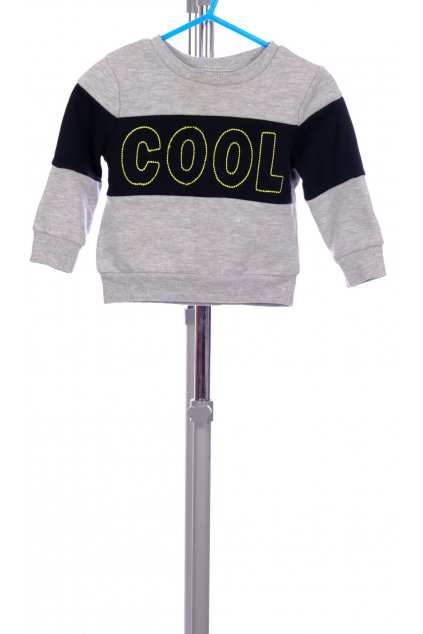 Mikina Primark šedá s nápisem COOL vel. 12 - 18 m / 86
