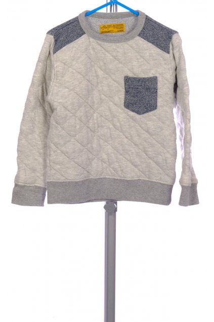 Mikina šedá Next kosočtverce vel. 104 / 4 roky vada