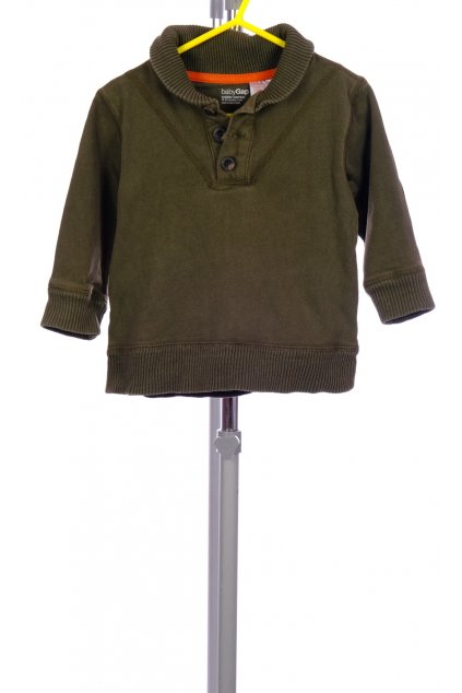 Mikina Gap zelená s nášivkama na loktech vel. 18 - 24 m / 92 vada