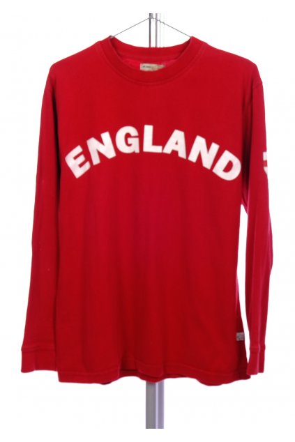 Mikina chlapecká červená s nápisem bez kapuce vel. 12 - 13 r / 158