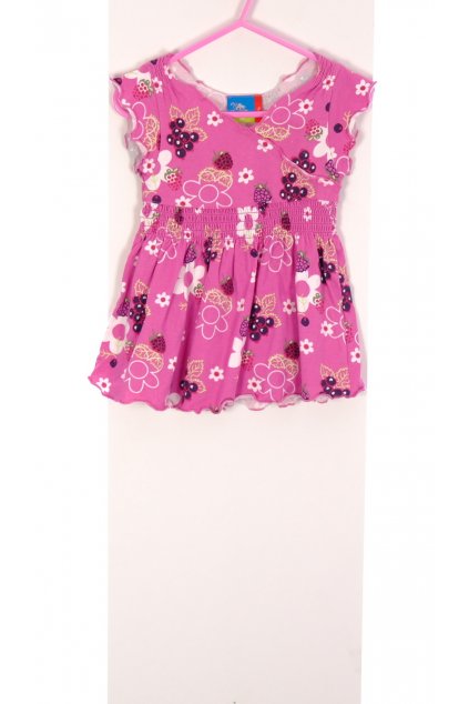 Šaty Topolino růžové květované vel. 80 / 9 - 12 m